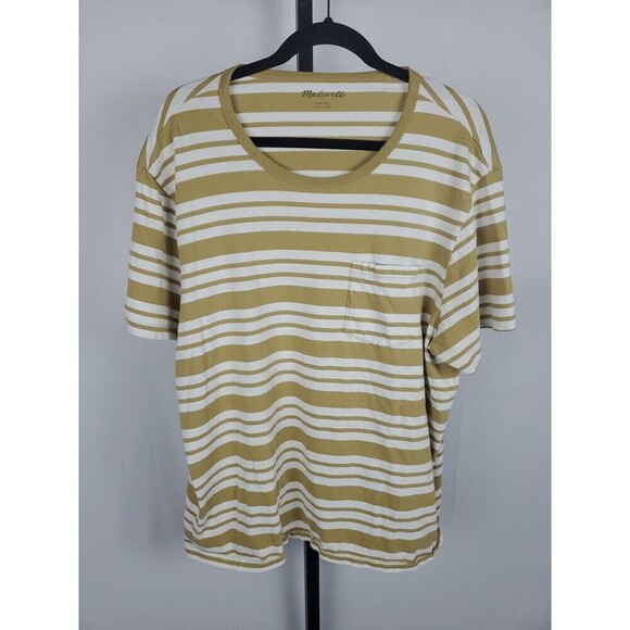 Madewell T Shirt Men's XL Short Sleeve Crew Neck Striped AllDay Dover Pocket - Picture 1 of 8